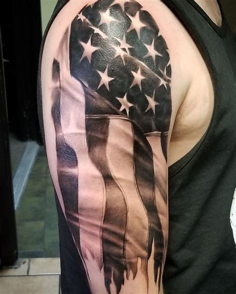 black and grey flag tattoo